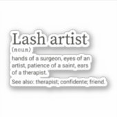Lash Artist Definitie, Lash Tech, Lash Artiest Sticker (Voorkant)
