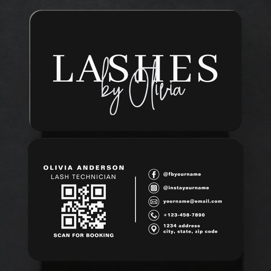 Lash Artist QR Code Booking Visitekaartje