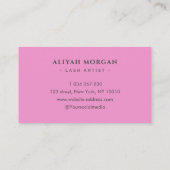 Lash Artist Typography Sparkly Pink Glitter Visitekaartje (Achterkant)