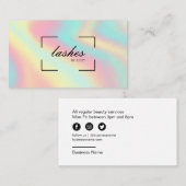 Lash Bar Beauty Salon Pastel Holographic Visitekaartje (Voorkant / Achterkant)