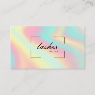 Lash Bar Beauty Salon Pastel Holographic Visitekaartje