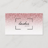 Lash Bar Beauty Salon Roos Gold Glitter Visitekaartje (Voorkant)