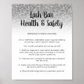 Lash Bar Health Safety Poster Silver Glitter (Voorkant)