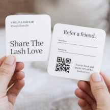 Lash Bar Klant Verwijzings QR Code Kaart