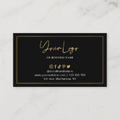 Lash Beauty Salon Black & Gold Chic-klant Klantenkaartje (Achterkant)