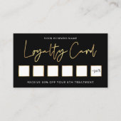 Lash Beauty Salon Black & Gold Chic-klant Klantenkaartje (Voorkant)