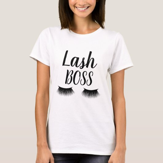 Lash Boss Eyelash Extensions Eyes Makeup Artiest T-shirt (Voorkant)