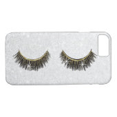 Lash Boss Eyelash Extensions Moderne Silver Glitte Case-Mate iPhone Case (Achterkant (Horizontaal))