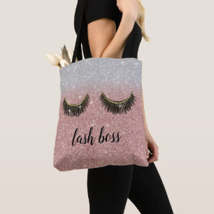 Lash Boss Eyelash Makeup Artiest Roos Gold Glitter Tote Bag