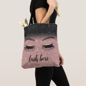 Lash Boss Eyelash Salon Roos Gold en Black Glitter Tote Bag (Dichtbij)