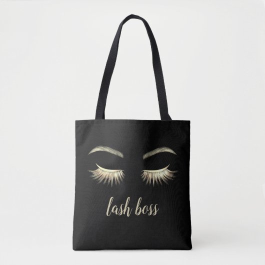 Lash Boss Gold Eyelash Extensions Beauty Salon Tote Bag (Voorkant)
