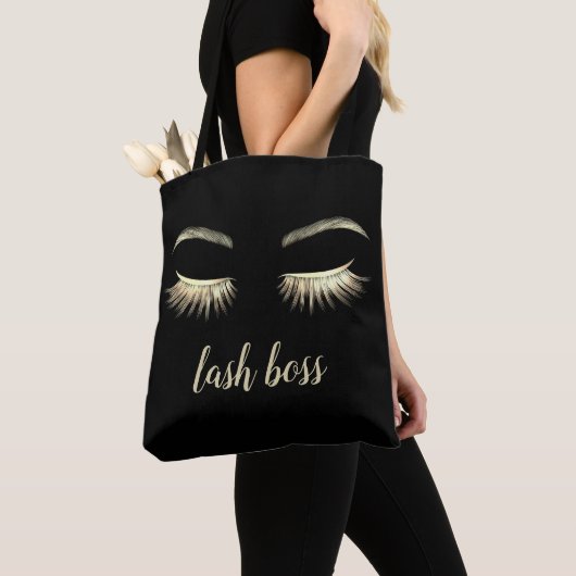 Lash Boss Gold Eyelash Extensions Beauty Salon Tote Bag (Dichtbij)