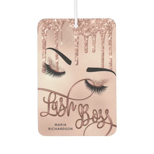 Lash Boss Make-up Artiest Girly Glitter roos Goud Luchtverfrisser (Voorkant)