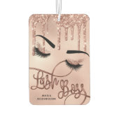 Lash Boss Make-up Artiest Girly Glitter roos Goud Luchtverfrisser (Achterkant)