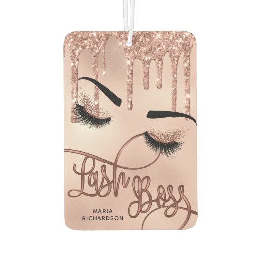 Lash Boss Make-up Artiest Girly Glitter roos Goud Luchtverfrisser (Achterkant)