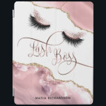 Lash Boss Makeup Eyebrow Eyes Lashes Blush roze iPad Cover<br><div class="desc">Deze trendy en elegante planner met wazige roze agate en handgetekende goudzweepslagen van roos is perfect voor de boeg/make-upartiesten, de eyelash-uitbreidingsbusiness, de elastische uitbreiding, de mode bloggers, de welkomstbalk, de schoonheidssalon... De folie details in het ontwerp zijn nagebootst. Bij het maken van dit product zal er geen echte folie worden...</div>