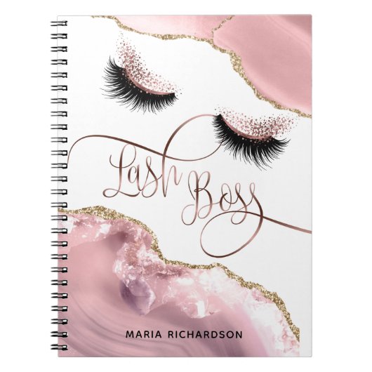 Lash Boss Makeup Eyebrow Eyes Lashes Blush roze Notitieboek (Voorkant)