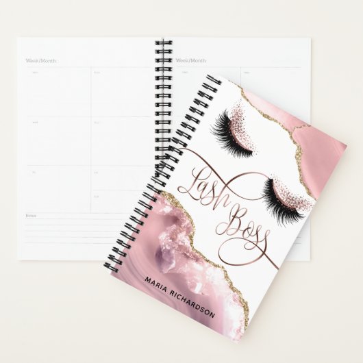 Lash Boss Makeup Eyebrow Eyes Lashes Blush roze Planner (Display)