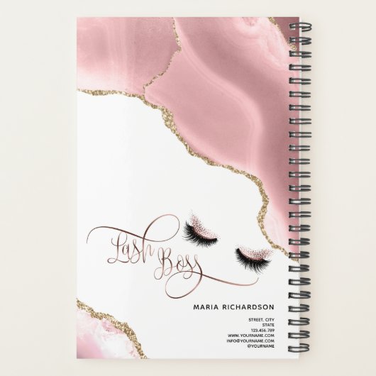 Lash Boss Makeup Eyebrow Eyes Lashes Blush roze Planner (Achterkant)