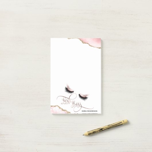 Lash Boss Makeup Eyebrow Eyes Lashes Blush roze Post-it® Notes (Op bureau)