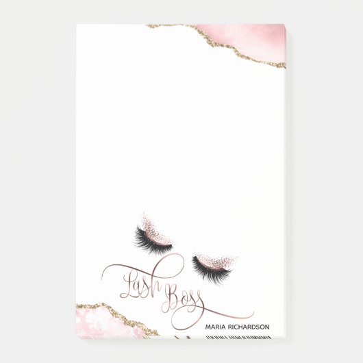 Lash Boss Makeup Eyebrow Eyes Lashes Blush roze Post-it® Notes (Voorkant)