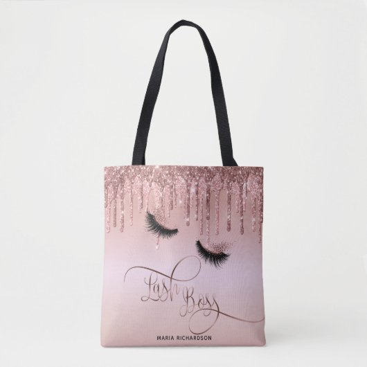 Lash Boss Makeup Eyebrow Eyes Lashes Driving Gold Tote Bag (Voorkant)