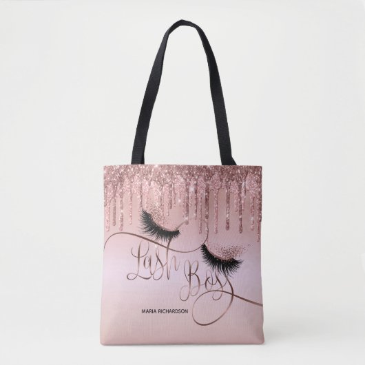 Lash Boss Makeup Eyebrow Eyes Lashes Driving Gold Tote Bag (Voorkant)