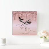 Lash Boss Makeup Eyebrow Eyes Lashes Driving Gold Vierkante Klok (Huis)