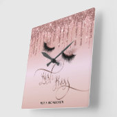 Lash Boss Makeup Eyebrow Eyes Lashes Driving Gold Vierkante Klok (Hoek)