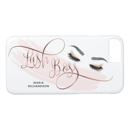 Lash Boss Makeup Eyebrow Eyes Lashes Roos Gold Case-Mate iPhone Case (Achterkant (Horizontaal))