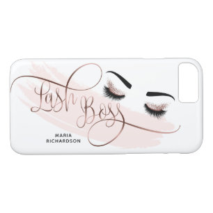 Lash Boss Makeup Eyebrow Eyes Lashes Roos Gold iPhone 8/7 Hoesje