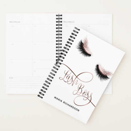 Lash Boss Makeup Eyebrow Eyes Lashes Roos Gold Planner (Display)