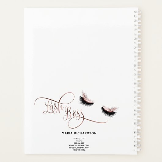 Lash Boss Makeup Eyebrow Eyes Lashes Roos Gold Planner (Achterkant)
