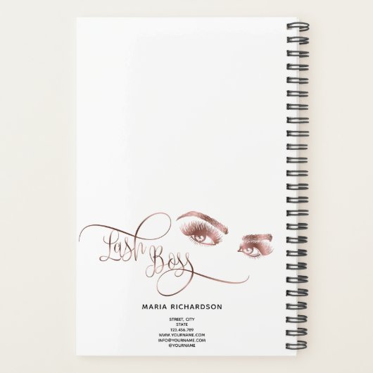 Lash Boss Makeup Eyebrow Eyes Lashes Roos Gold Planner (Achterkant)
