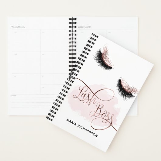 Lash Boss Makeup Eyebrow Eyes Lashes Roos Gold Planner (Display)