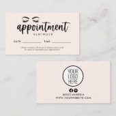 Lash, Brow Appointment Reminder Kaart met Logo Visitekaartje (Voorkant / Achterkant)
