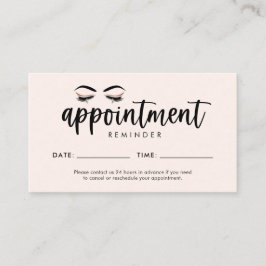 Lash, Brow Appointment Reminder Kaart met Logo Visitekaartje