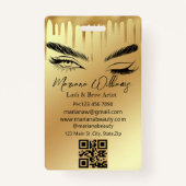 lash & brow artiest qr code gold drifbedrijf badge (Voorkant)
