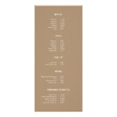 Lash Brow Bar zakelijke prijsstelling gids Beauty Reclamekaart (Achterkant)