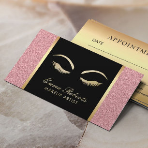 Lash & Brow Makeup Artist Beauty Salon Benoeming Afsprakenkaartje