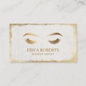 Lash & Brow Makeup Artist Modern Gold Grunge Lijst Visitekaartje (Voorkant)