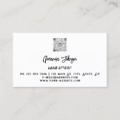 Lash Brow Makeup Logo White Blue Eye Qr Code Gold Visitekaartje (Achterkant)