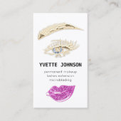 Lash Brow Permanent Makeup Logo QR Code Blauw Roze Visitekaartje (Voorkant)