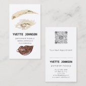 Lash Brow Permanent Makeup Logo QR Code Glitter Visitekaartje (Voorkant / Achterkant)