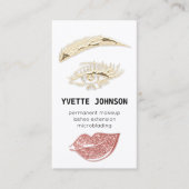 Lash Brow Permanent Makeup Logo QRCode GlitterRose Visitekaartje (Voorkant)