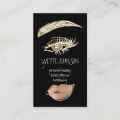 Lash Brow Permanent Makeup Logo QRCode Gold Copper Visitekaartje (Voorkant)