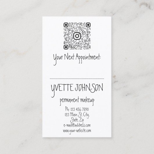 Lash Brow Permanent Makeup Logo QRCode Gold Copper Visitekaartje (Achterkant)