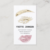 Lash Brow Permanent Makeup Logo QRCode Pink Visitekaartje (Voorkant)