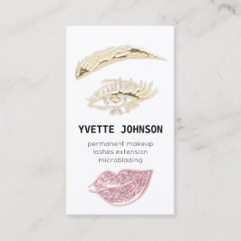 Lash Brow Permanent Makeup Logo QRCode Pink Visitekaartje