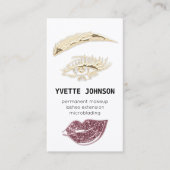 Lash Brow Permanent Makeup Logo QRCode Roos Visitekaartje (Voorkant)